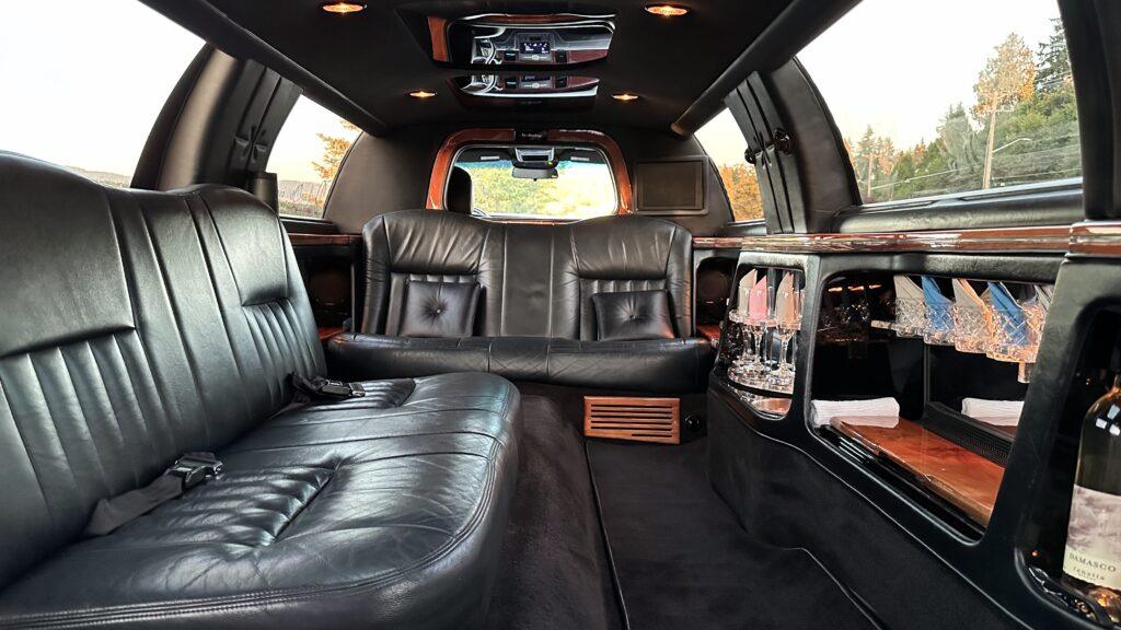 Luxurious interior of a limousine
