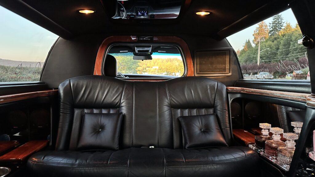 Luxurious interior of a limousine.