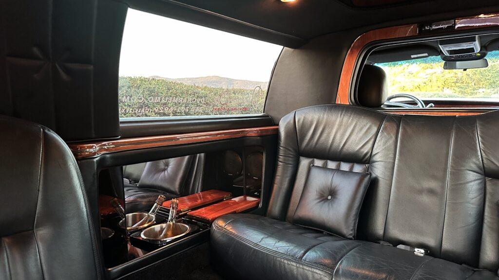 luxurious leather interior of limousine