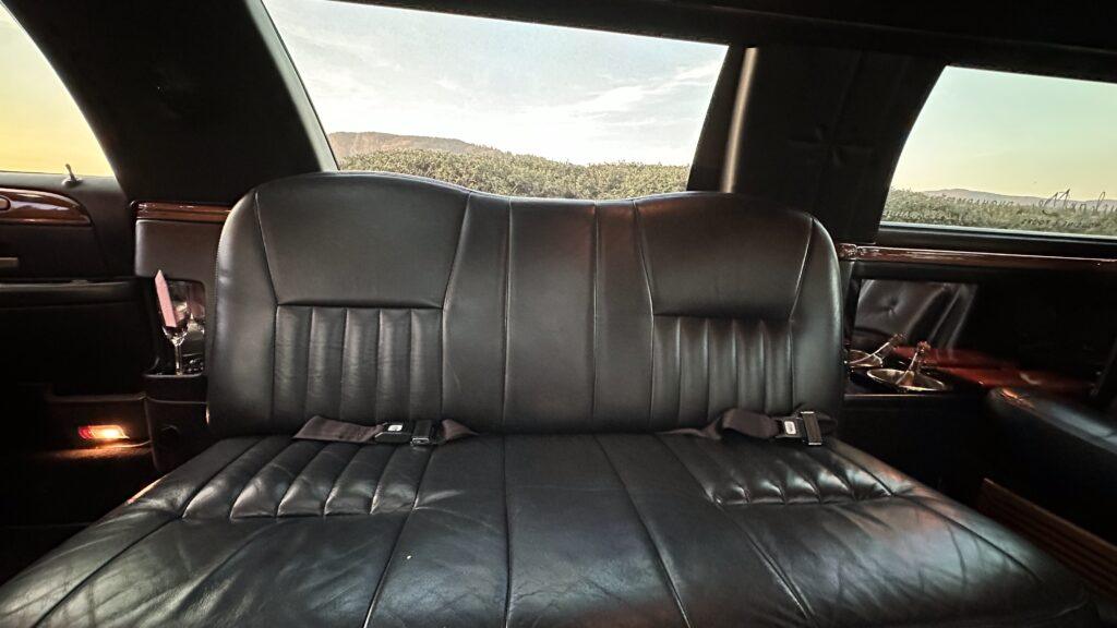 Luxurious black leather car interior
