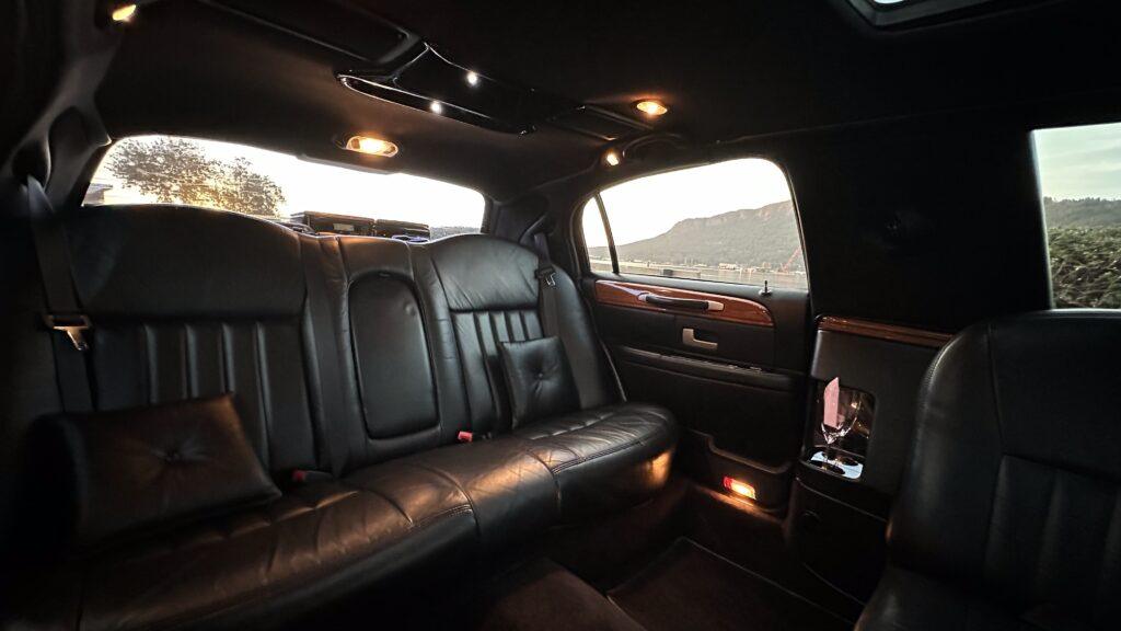 luxurious black leather car interior